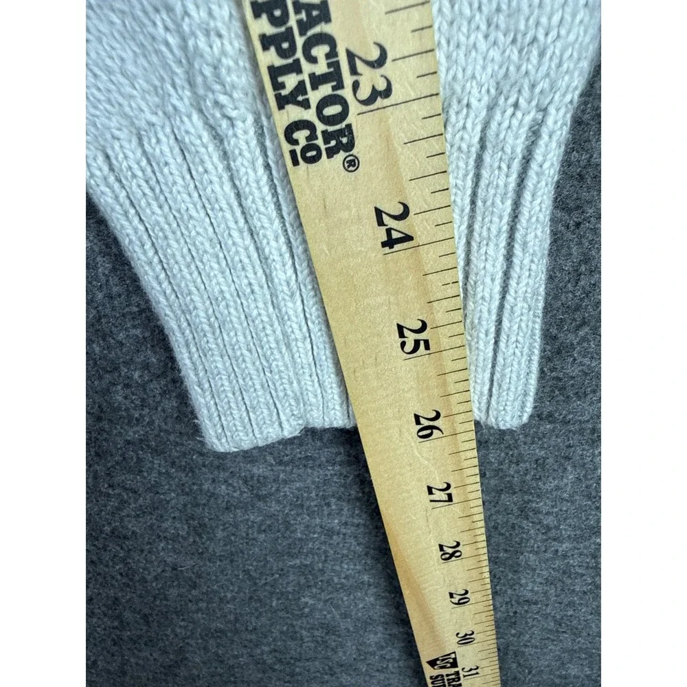 Nautica Anchor Cable Knit Preppy Sweater‎ Crew Neck Long Sleeve Gray Mens Size L